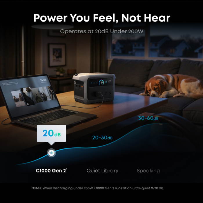 Anker SOLIX C1000 Gen2 Portable Power Station | 2,000W / 1,024Wh | UltraFast Charging | Solar Generator Kit Options | 5-Year Warranty