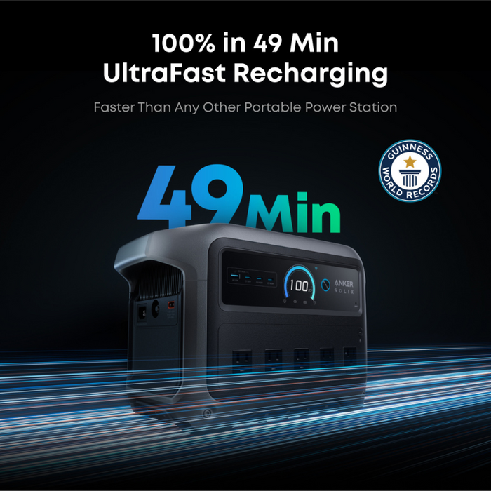Anker SOLIX C1000 Gen2 Portable Power Station | 2,000W / 1,024Wh | UltraFast Charging | Solar Generator Kit Options | 5-Year Warranty