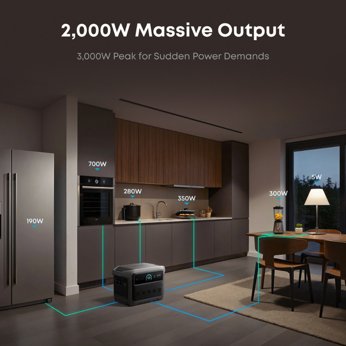 Anker SOLIX C1000 Gen2 Portable Power Station | 2,000W / 1,024Wh | UltraFast Charging | Solar Generator Kit Options | 5-Year Warranty