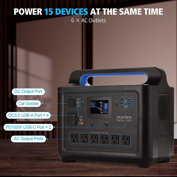 VCUTECH Delta 1228Wh / 1000W Portable Power Station