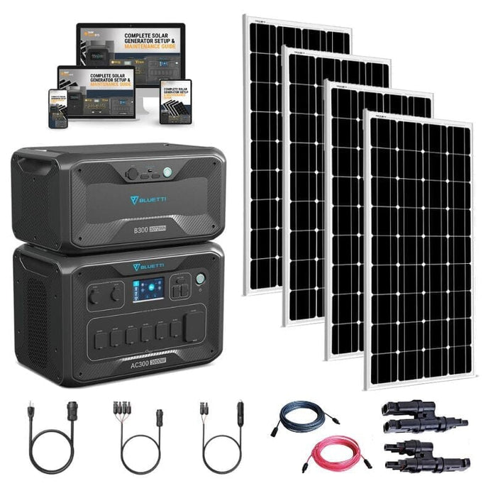 Bluetti AC300 3,072Wh/3,000W Solar Kits Portable Power Station + Choose Your Custom Bundle | Complete Solar Generator Kit