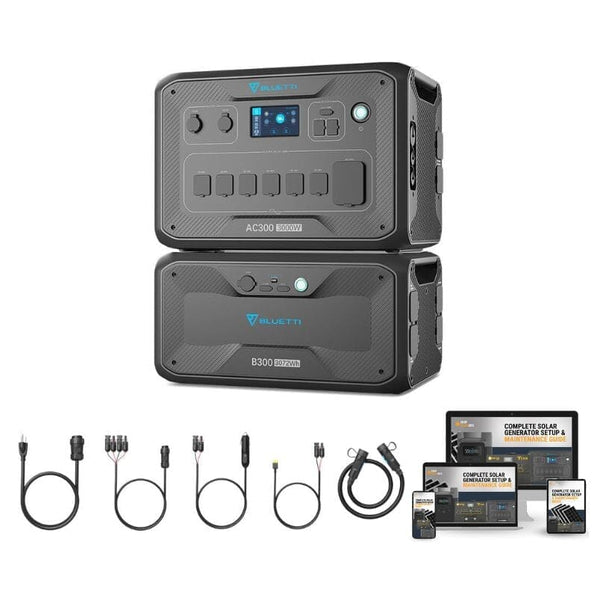 Bluetti AC300 3,072Wh/3,000W Solar Kits Portable Power Station + Choose Your Custom Bundle | Complete Solar Generator Kit