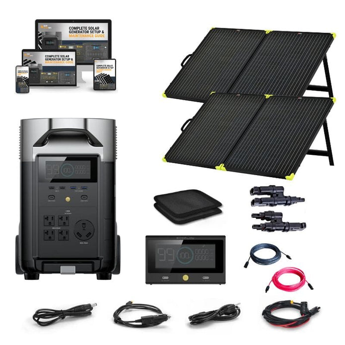 EcoFlow DELTA [PRO] Portable Power Station 3,600wH / 3,600W Portable Power Station Setup + Choose Your Custom Bundle Option | Complete Solar Kit
