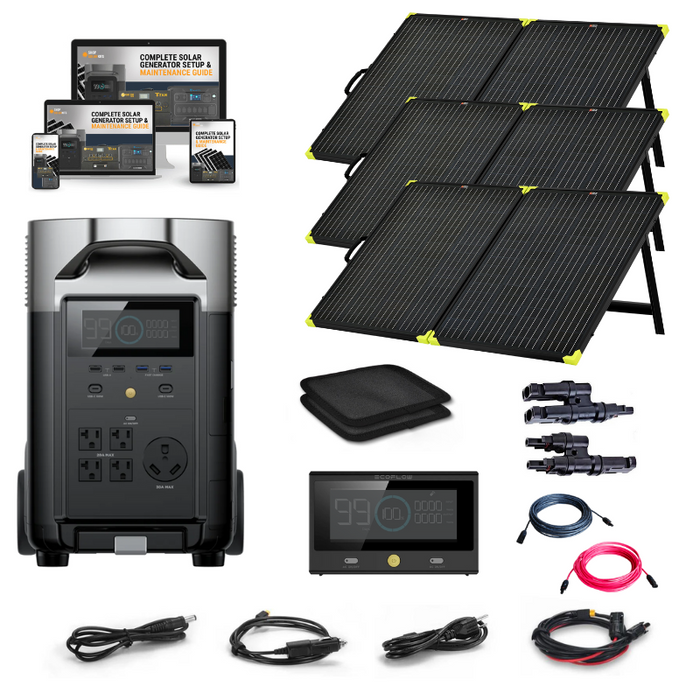 EcoFlow DELTA [PRO] Portable Power Station 3,600wH / 3,600W Portable Power Station Setup + Choose Your Custom Bundle Option | Complete Solar Kit