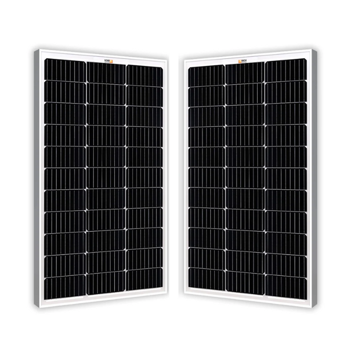 2 x MEGA 100 Watt Monocrystalline Solar Panel | Best 12V Panel for VAN RVs and Off-Grid | 25-Year Output Warranty | UL Certified