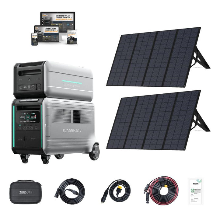 Zendure SuperBase V 6,438Wh / 3,800W Portable Power Station + Choose Your Custom Bundle | Complete Solar Generator Kit