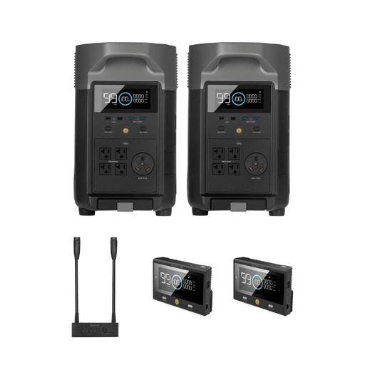 EcoFlow DELTA PRO Power Station Bundle + 2 x Free Remote Controls + 1 x Double Voltage Hub Bundle - ShopSolarKits.com