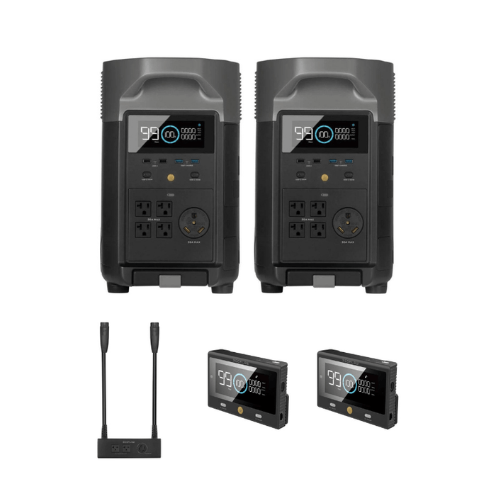 EcoFlow DELTA PRO Power Station Bundle + 2 x Free Remote Controls + 1 x Double Voltage Hub Bundle - ShopSolarKits.com